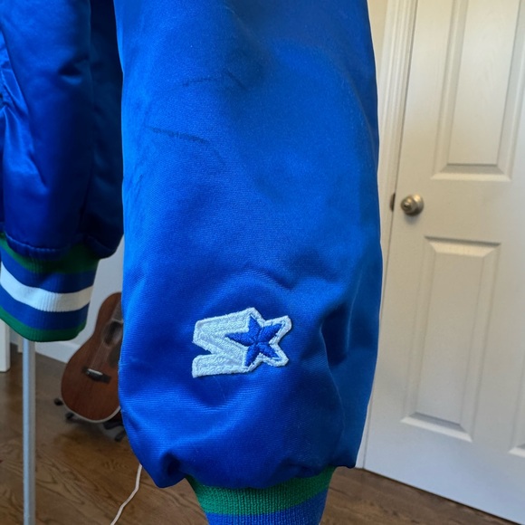 Vintage 1990s Minnesota Timberwolves Satin Starter Bomber Jacket Sz L - Picture 11 of 11